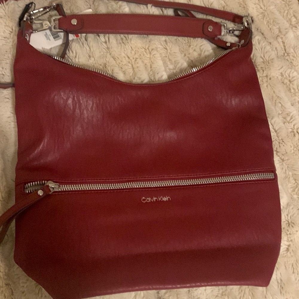 Calvin Klein Elaine purse cranberry color NEW